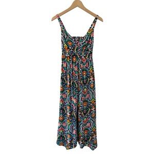 Old Navy midi maxi Dress XS multicolor v-neck open back pockets floral NWT